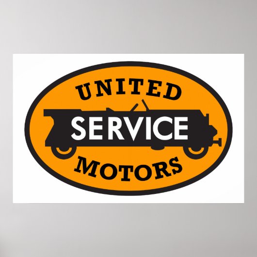 Vintages Dienstzeichen von United Motors Poster (Vorne)
