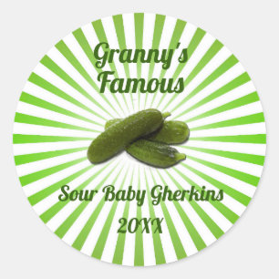 Vintages Dill Pickles Canning Label Runder Aufkleber
