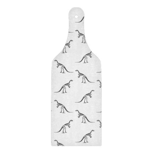 Vintages Dinosaurier-Skelett-Muster-Schwarzes u. Schneidebrett (Vorderseite)
