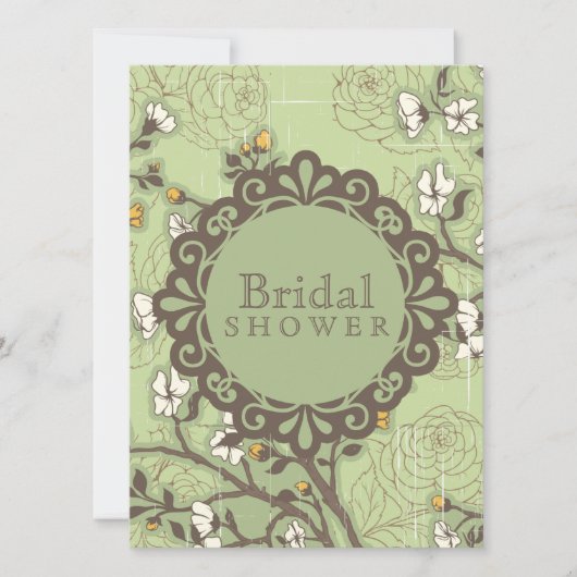 Vintages Dogwood auf Grün Einladung (Vorderseite)