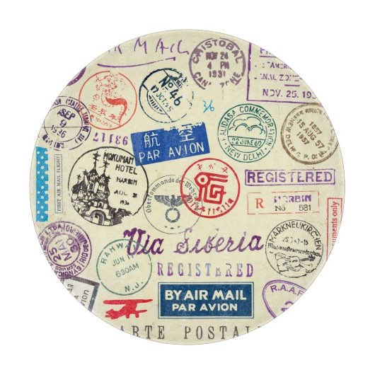 Vintages Dokument: Briefmarke Set Collection Schneidebrett (Vorderseite)