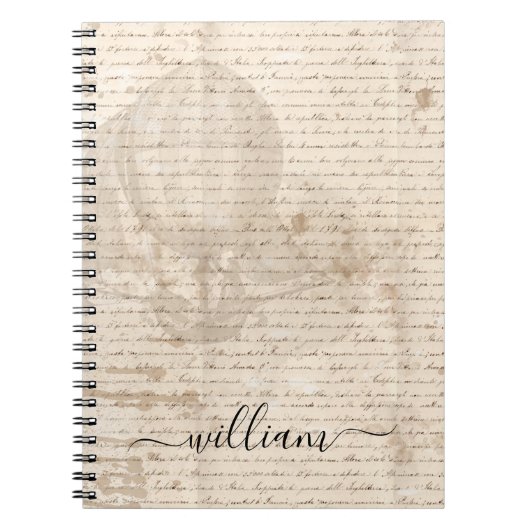 Vintages Dokument-Drehbuch Luftschiff-Monogramm Notizblock (Vorderseite)