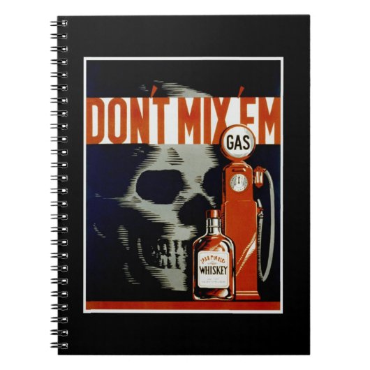 Vintages "Don't Mix "Em" Notebook Notizblock (Vorderseite)