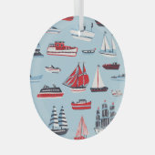 Vintages Doodle-Muster Ornament Aus Glas (Vorderseite Rechts)