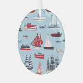 Vintages Doodle-Muster Ornament Aus Glas (Vorderseite links)
