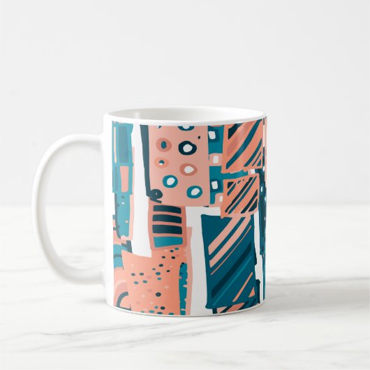 Vintages Doodle Nahtloses Muster. Kaffeetasse (Links)