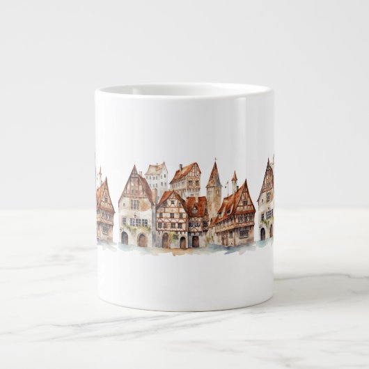 Vintages Dorf Jumbo-Tasse (Vorderseite)