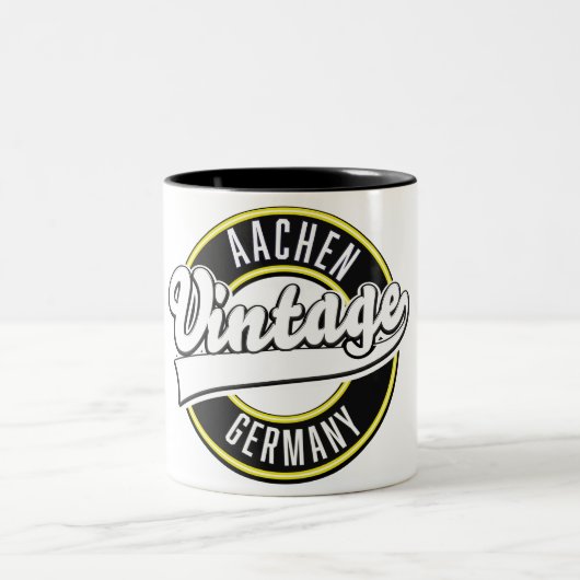 Vintages Dortmund-Logo, Zwei-Tone-Kaffee-Tasse Zweifarbige Tasse (Mittel)