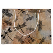 Vintages Drachenfliegengestörtes Entomologie-Muste Große Geschenktüte (Vorderseite)