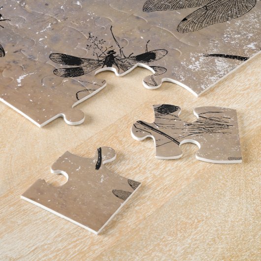 Vintages Drachenfliegengestörtes Entomologie-Muste Puzzle (Seite)