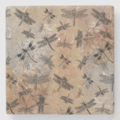 Vintages Drachenfliegengestörtes Entomologie-Muste Steinuntersetzer (Vorderseite)