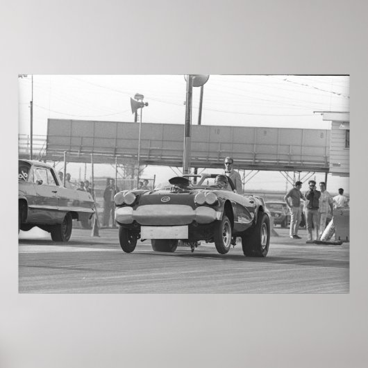 Vintages Drag Racing - Korvette am Löwenstreifen Poster (Vorne)