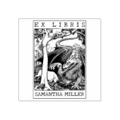 Vintages Dragon Custom Ex Libris Library Book Gummistempel (Prägung)