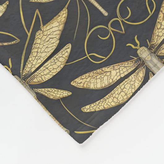 Vintages Dragonfly-Muster Fleecedecke (Ecke)