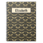 Vintages Dragonfly-Muster Personalisiert Notizblock (Vorderseite)