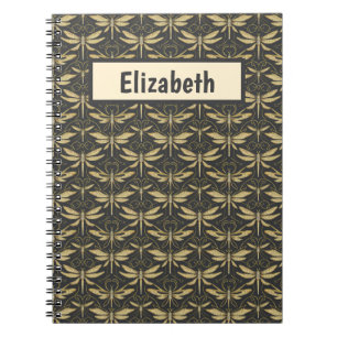 Vintages Dragonfly-Muster Personalisiert Notizblock