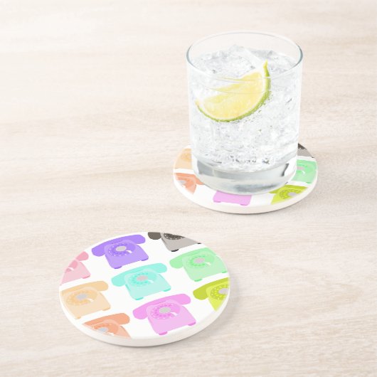 Vintages Drehskalatelefon Untersetzer (Seite)