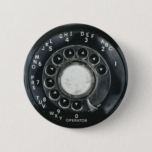Vintages Drehtelefon Button