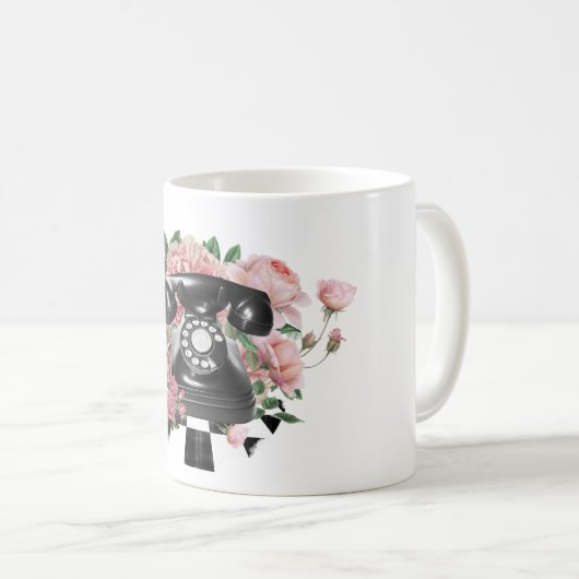 Vintages Drehtelefon Kaffeetasse (VorderseiteRechts)