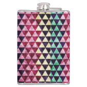 Vintages Dreieck Geometrisches Nahtloses Muster Flachmann (Rückseite)