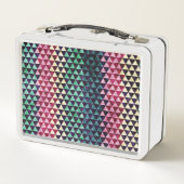 Vintages Dreieck Geometrisches Nahtloses Muster Metall Brotdose (Rückseite)