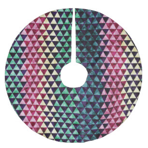 Vintages Dreieck Geometrisches Nahtloses Muster Polyester Weihnachtsbaumdecke