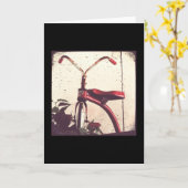 Vintages Dreirad Karte (Gelbe Blume)