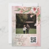 Vintages Dress QR Code Hochzeit in Rosa Einladung (Rückseite)