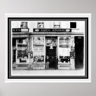 Vintages Drug Store B&W Foto/ Poster 16 x 20