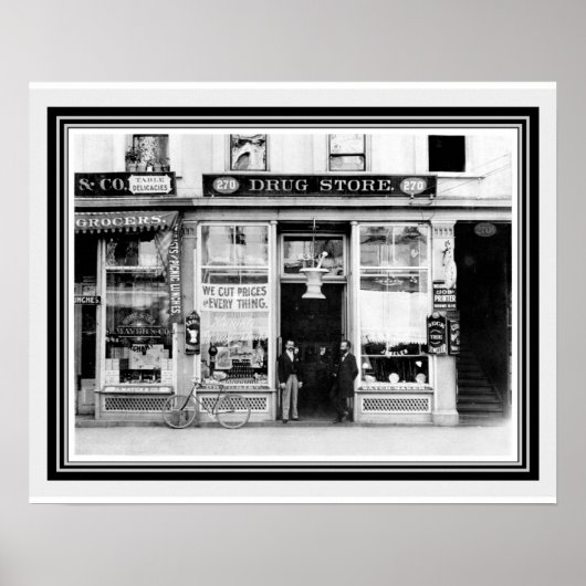 Vintages Drug Store B&W Foto/ Poster 16 x 20 (Vorne)