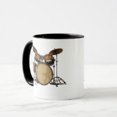 Vintages Drum-Set Musikinstrument Tasse (Vorderseite Links)