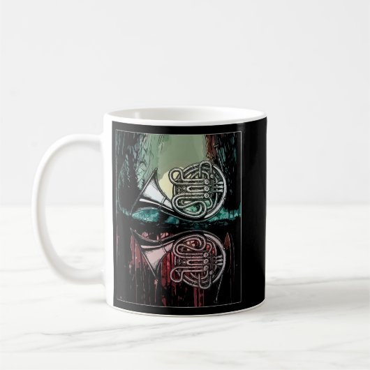 Vintages Dschungelästhetisches Horn4 Kaffeetasse (Links)