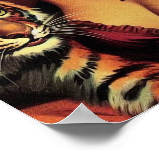 Vintages Dschungelmädchen-Button auf Poster (Ecke)