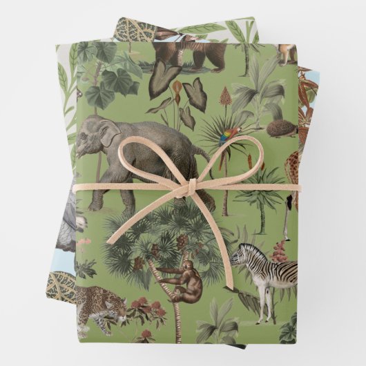 Vintages Dschungeltheater Geschenkpapier Set (Beispiel)