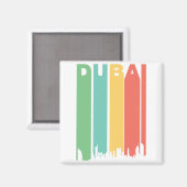 Vintages Dubai Cityscape Magnet (Vorderseite/Rückseite)