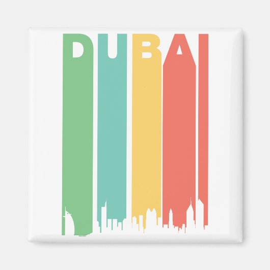 Vintages Dubai Cityscape Magnet (Vorne)