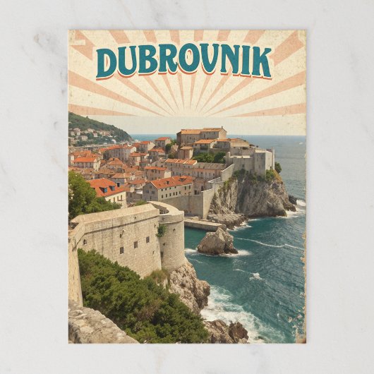 Vintages Dubrovnik Postkarte
