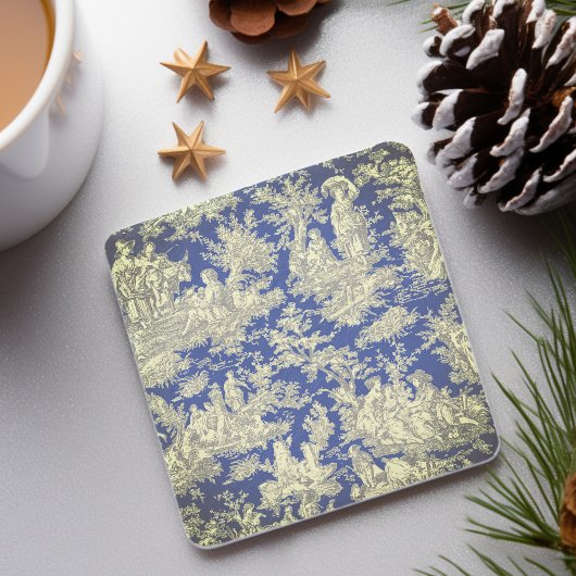 Vintages, dunkelblaues Muster Steinuntersetzer