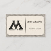 Vintages dunkelgraues Logo-Cartouche Stripes-Muste Visitenkarte (Vorderseite)