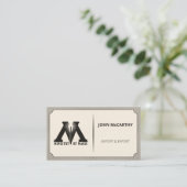 Vintages dunkelgraues Logo-Cartouche Stripes-Muste Visitenkarte (Stehend Vorderseite)