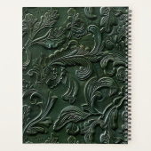 Vintages, dunkelgrünes Glattleder Planer (Rückseite)