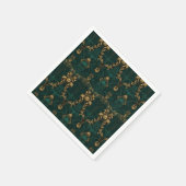 Vintages dunkelgrünes Goldbarock Serviette (Ecke)