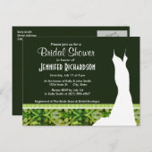 Vintages dunkelgrünes Muster Einladungspostkarte (Vorne/Hinten)