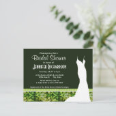 Vintages dunkelgrünes Muster Einladungspostkarte (Stehend Vorderseite)