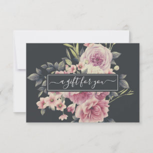 Vintages dunkles Florlogo Geschenkgutschein