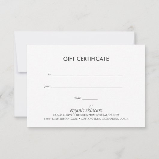 Vintages dunkles Florlogo | Geschenkgutschein (Rückseite)