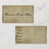 Vintages dunkles, gestanztes Papier Visitenkarte (Vorne/Hinten)