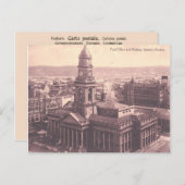 Vintages Durban, Postamt und Bahnhof Postkarte (Vorne/Hinten)