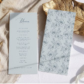 Vintages Dusty Blue Menü Menükarte