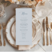 Vintages Dusty Blue Menü Menükarte